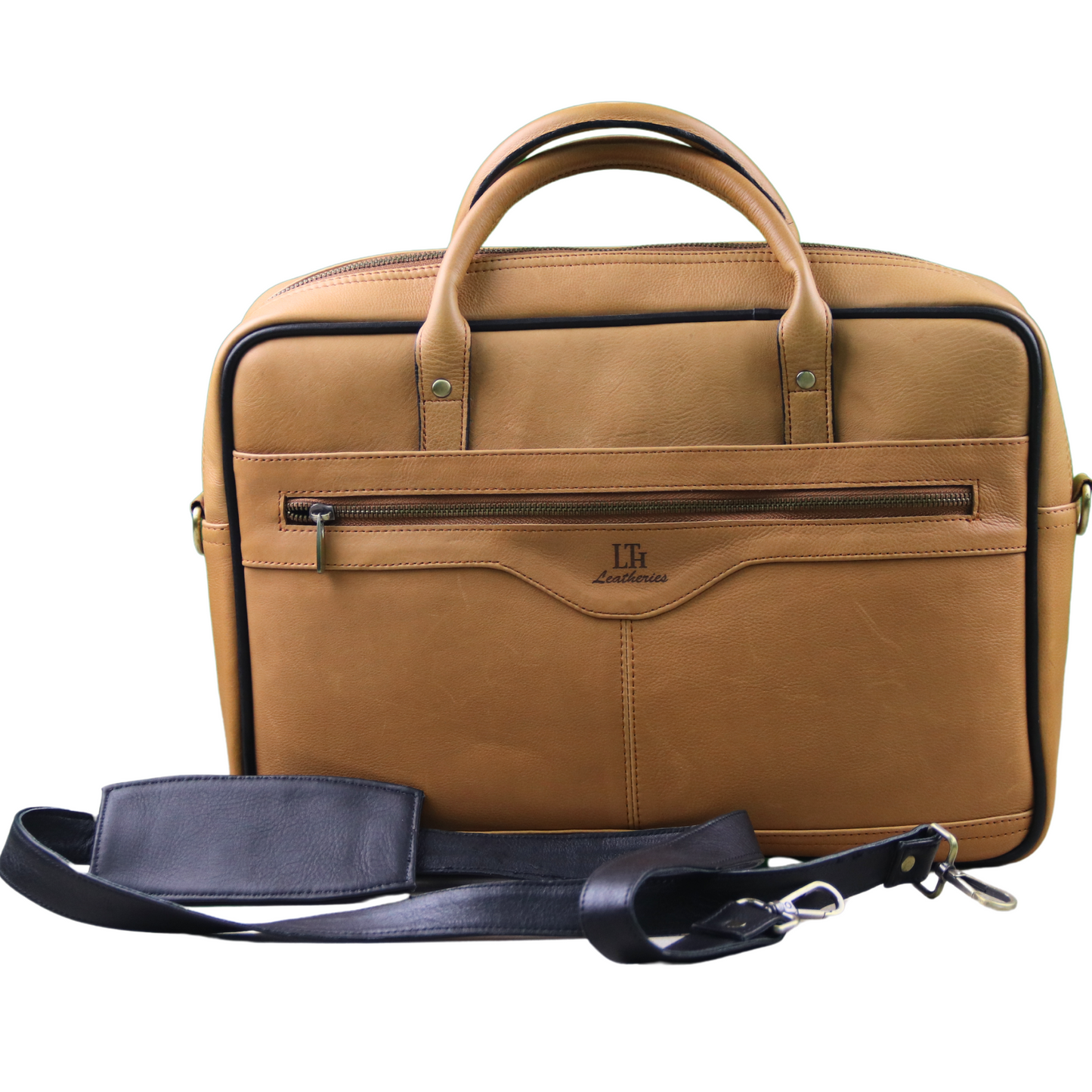 LTH Tan leather laptop bag