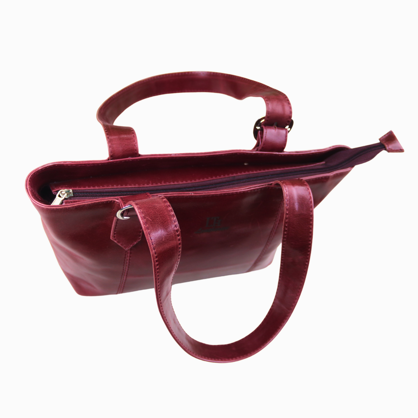 Maroon Leather Tote Bag